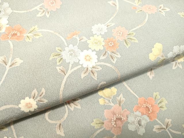 平和屋着物●上質な小紋　花唐草文　正絹　逸品　DAAT1270tw