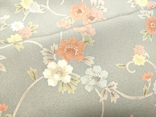 平和屋着物●上質な小紋　花唐草文　正絹　逸品　DAAT1270tw
