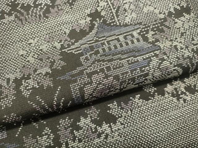 平和屋着物●本場大島紬 9マルキ 風景文 正絹 逸品 DAAT1271tw