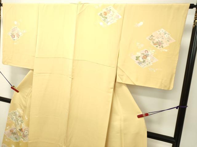 平和屋着物●創業460年・千總　訪問着　駒刺繍　草花文　金彩　正絹　逸品　DAAT1276tw