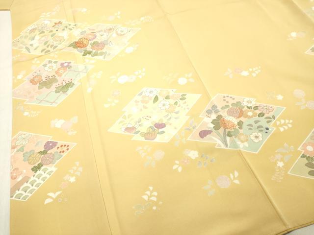平和屋着物●創業460年・千總　訪問着　駒刺繍　草花文　金彩　正絹　逸品　DAAT1276tw
