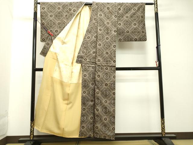 平和屋着物●希少 本場大島紬 龍郷絣 花菱文 正絹 逸品 DAAT1294tw