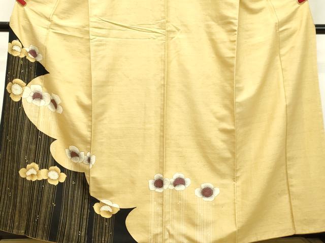 平和屋着物●訪問着 紬地 舞花文 金彩 正絹 逸品 DAAT1295tw