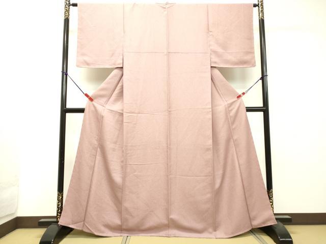 平和屋着物●上質な色無地　紋意匠　薄柿色　正絹　逸品　未使用　DAAT1323tw