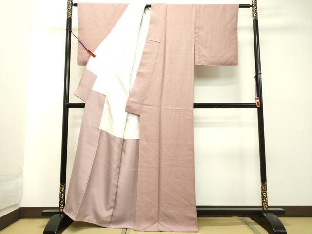 平和屋着物●上質な色無地　紋意匠　薄柿色　正絹　逸品　未使用　DAAT1323tw