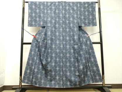 平和屋着物●上質な紬 絣文様 正絹 逸品 DAAT1334tw