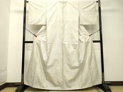 平和屋着物●本場大島紬 白大島 7マルキ 花丸文 正絹 逸品 DAAT1337tw