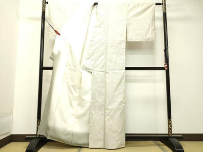 平和屋着物●本場大島紬 白大島 7マルキ 花丸文 正絹 逸品 DAAT1337tw