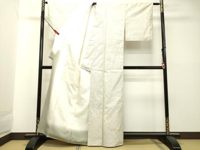 平和屋着物●本場大島紬 白大島 7マルキ 花丸文 正絹 逸品 DAAT1337tw