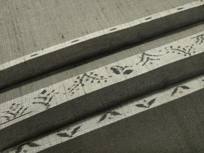 平和屋着物●上質な紬 横段花文 正絹 逸品 DAAT1339tw