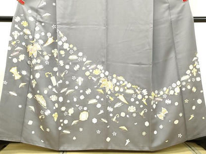 平和屋着物●創業460年・千總　訪問着　駒刺繍　宝尽くし文　金彩　高島屋扱い　正絹　逸品　DAAT1343tw