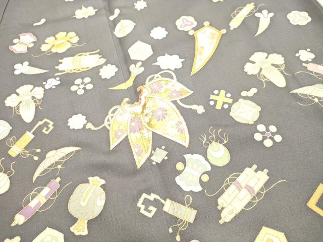 平和屋着物●創業460年・千總　訪問着　駒刺繍　宝尽くし文　金彩　高島屋扱い　正絹　逸品　DAAT1343tw