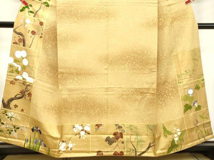 平和屋着物●訪問着 箔散らし草花文 暈し染め 金彩 正絹 逸品 DAAT1344tw
