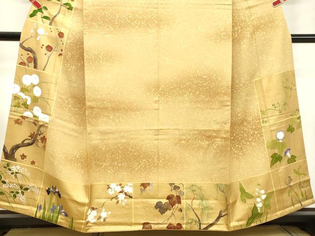 平和屋着物●訪問着 箔散らし草花文 暈し染め 金彩 正絹 逸品 DAAT1344tw