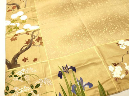 平和屋着物●訪問着 箔散らし草花文 暈し染め 金彩 正絹 逸品 DAAT1344tw