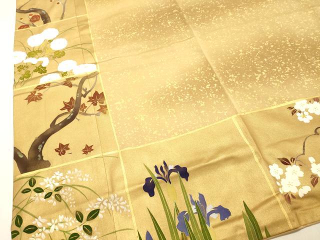 平和屋着物●訪問着 箔散らし草花文 暈し染め 金彩 正絹 逸品 DAAT1344tw