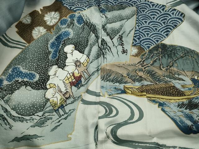 平和屋着物●男性　紬　アンサンブル　褐返色　正絹　逸品　DAAT1347tw