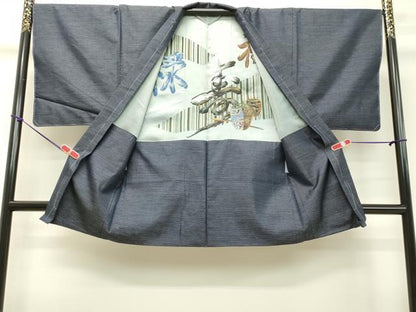 平和屋着物●男性 本場大島紬 アンサンブル 80亀甲 総詰め 正絹 逸品 DAAT1354tw