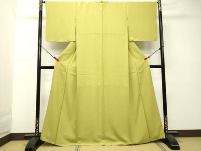 平和屋着物●上質な色無地 抹茶色 正絹 逸品 未使用 DAAT1362tw