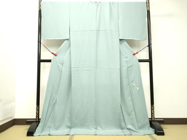 平和屋着物●本草木染作家　瑞寶　色無地　秘色色　ロング丈　正絹　逸品　DAAT1367tw