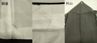 平和屋着物●訪問着 ろうけつ染め 草花文 黒地 正絹 逸品 DAAT1378tw