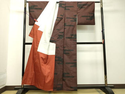 平和屋着物●本場大島紬 7マルキ 霞文 正絹 逸品 DAAT1379tw