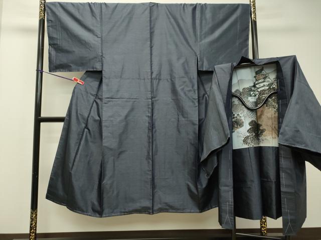 平和屋着物●男性 本場大島紬 アンサンブル 80亀甲 総詰め 正絹 逸品 DAAT1386tw