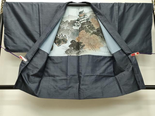 平和屋着物●男性 本場大島紬 アンサンブル 80亀甲 総詰め 正絹 逸品 DAAT1386tw