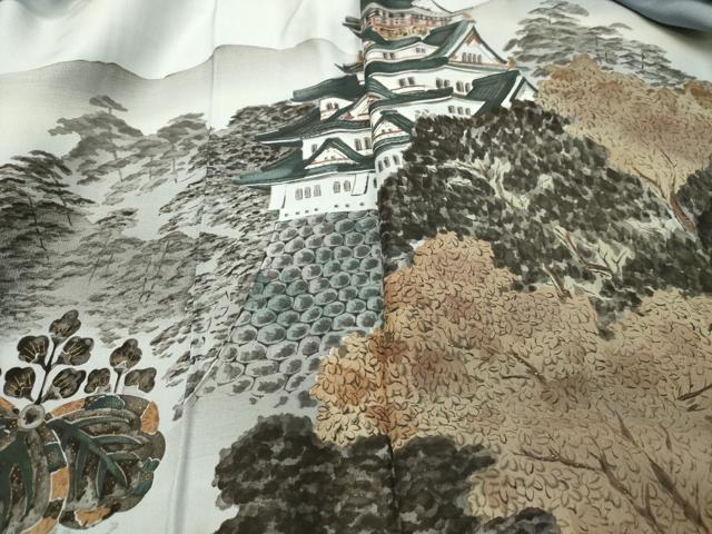 平和屋着物●男性 本場大島紬 アンサンブル 80亀甲 総詰め 正絹 逸品 DAAT1386tw