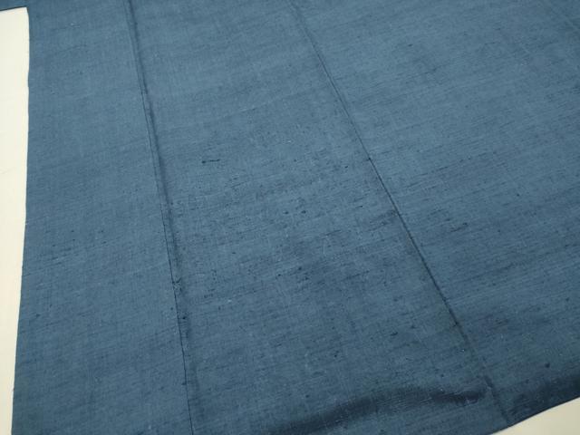 平和屋着物●上質な紬 青藍色 正絹 逸品 DAAT1387tw