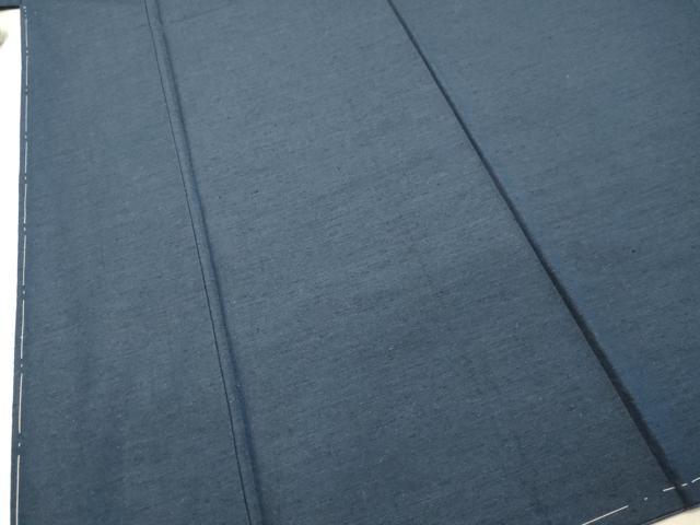平和屋着物●男性　紬　青藍色　アンサンブル　正絹　逸品　DAAT1403tw
