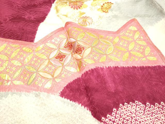 平和屋着物●創業460年・千總　訪問着　絞り　駒刺繍　七宝草花文　金彩　高島屋扱い　正絹　逸品　DAAT1406tw