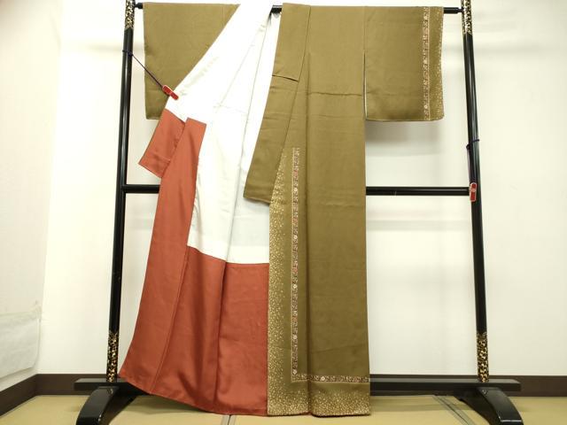 平和屋着物●訪問着　箔散らし花唐草文　金彩　正絹　逸品　DAAT1418tw