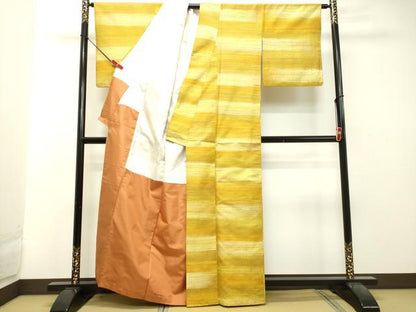 平和屋着物●上質な紬 横段文 正絹 逸品 DAAT1429tw