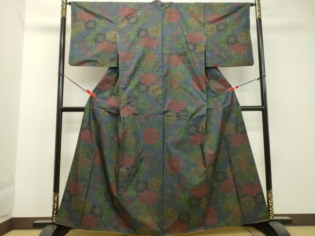平和屋着物●本場大島紬 7マルキ 草花文 正絹 逸品 DAAT1431tw