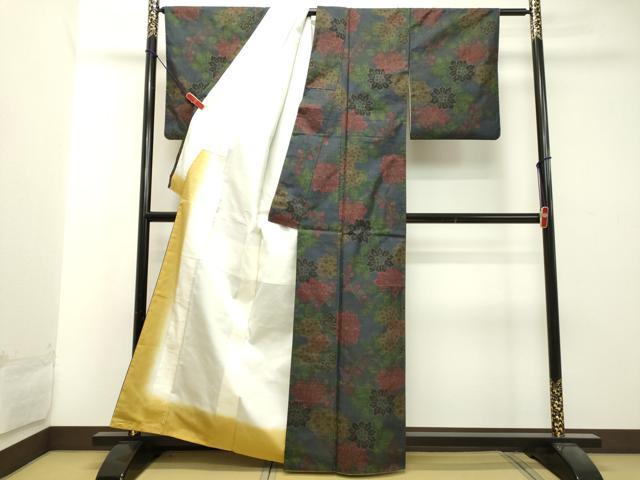 平和屋着物●本場大島紬 7マルキ 草花文 正絹 逸品 DAAT1431tw