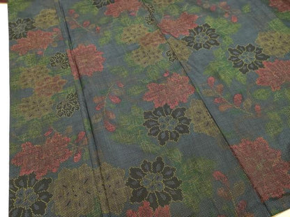 平和屋着物●本場大島紬 7マルキ 草花文 正絹 逸品 DAAT1431tw