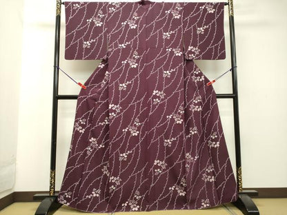 平和屋着物●上質な小紋 草葉文 正絹 逸品 DAAT1433tw
