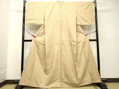 平和屋着物●紅花紬 米沢 薄香色 正絹 逸品 DAAT1434tw