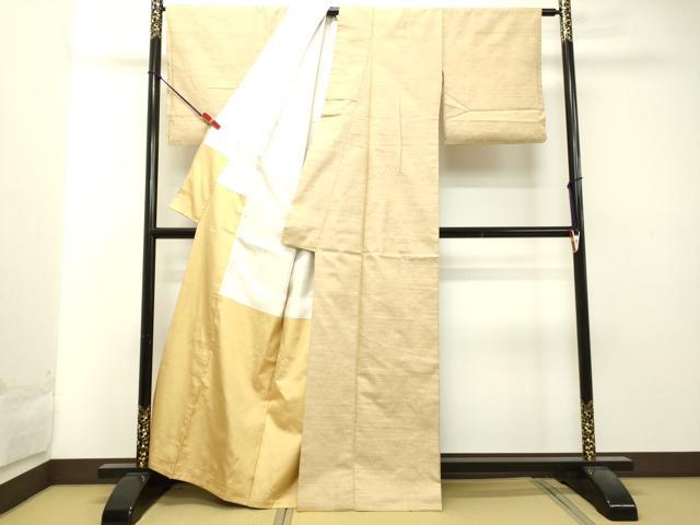平和屋着物●紅花紬 米沢 薄香色 正絹 逸品 DAAT1434tw