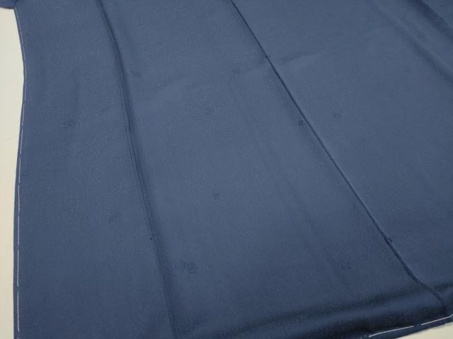 平和屋着物●上質な色無地 草花地紋 ネイビーブルー色 正絹 逸品 未使用 DAAT1435tw