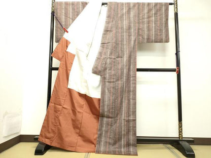 平和屋着物●上質な紬 間道 正絹 逸品 DAAT1454tw