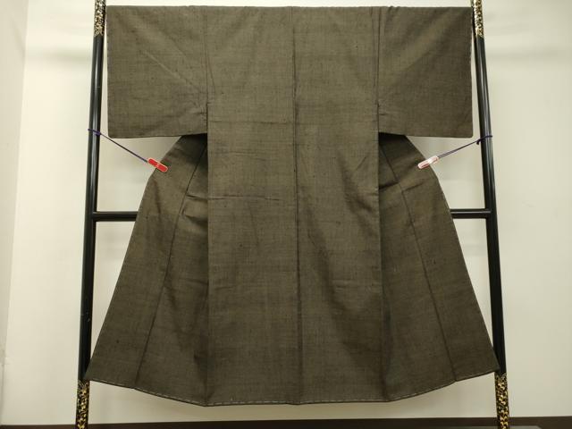 平和屋着物●男性 紬 海松茶色 正絹 逸品 未使用 DAAT1455tw