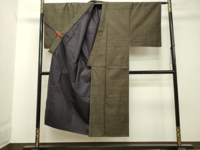 平和屋着物●男性 紬 海松茶色 正絹 逸品 未使用 DAAT1455tw