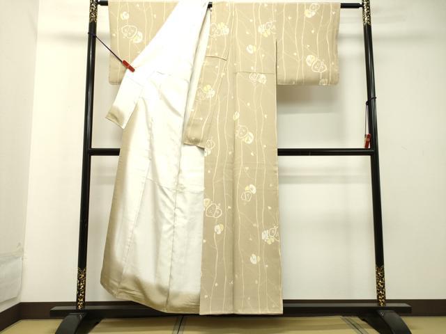 平和屋着物●上質な小紋 ろうけつ染め 枝花間道 正絹 逸品 DAAT1461tw