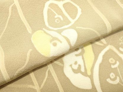 平和屋着物●上質な小紋 ろうけつ染め 枝花間道 正絹 逸品 DAAT1461tw