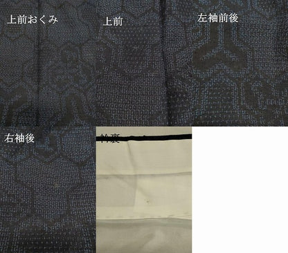 平和屋着物●結城紬　80亀甲　毘沙門亀甲　正絹　逸品　DAAT1464tw