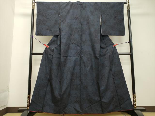 平和屋着物●結城紬　80亀甲　毘沙門亀甲　正絹　逸品　DAAT1464tw