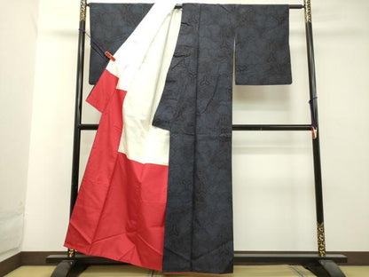 平和屋着物●結城紬　80亀甲　毘沙門亀甲　正絹　逸品　DAAT1464tw