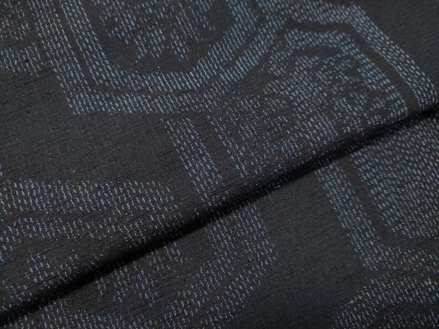 平和屋着物●結城紬　亀甲草花文　正絹　逸品　DAAT1469tw